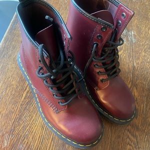 Red Dr. Martins Ladies size 7 boots. Worn once!